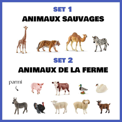 Set de figurines animales au choix Set Sauvage ou Ferme