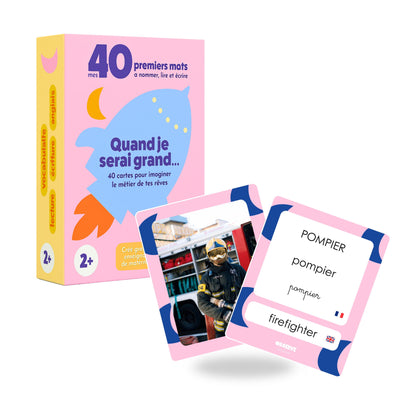 flashcards métiers étui et cartes