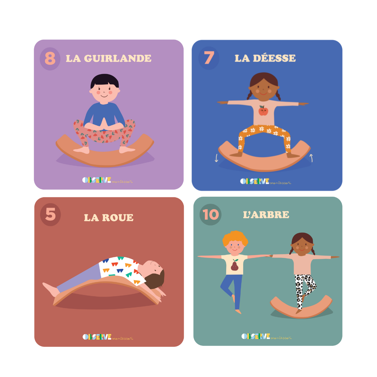 Planche d'équilibre et 10 cartes de Yoga Parent-Enfant – Observe